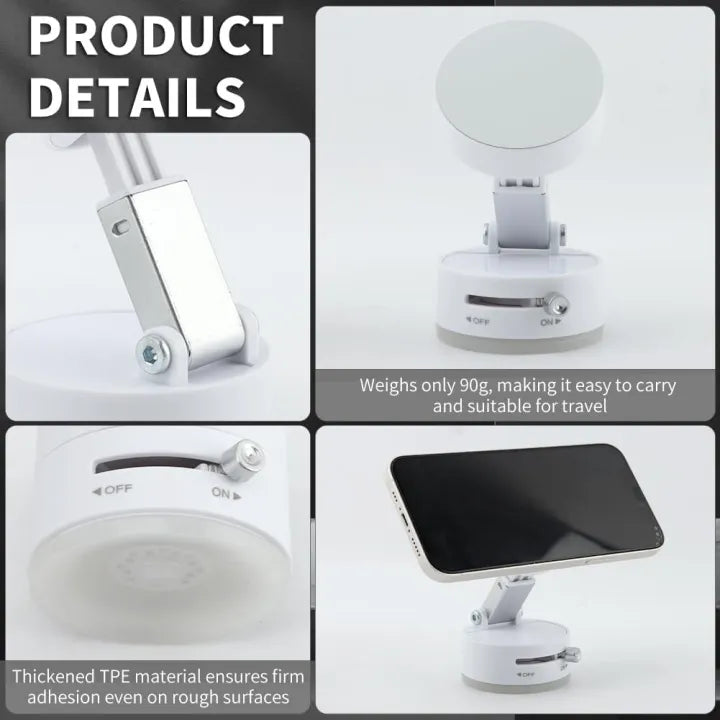 360° Rotating - Magnetic Phone Holder - Strong Vacuum Grip - For Car, Desk & Travel