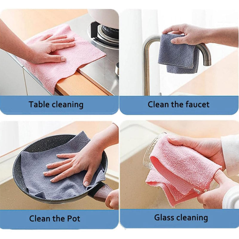 Reusable Microfiber Cleaning Cloth - 20 Pcs